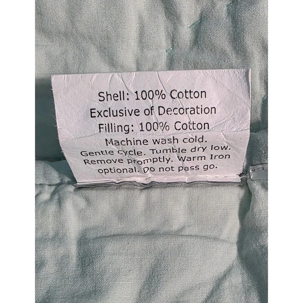 The Land of Nod Mermaid Mixer Quilt Twin Aqua Pink Castle Metallic Embroidery